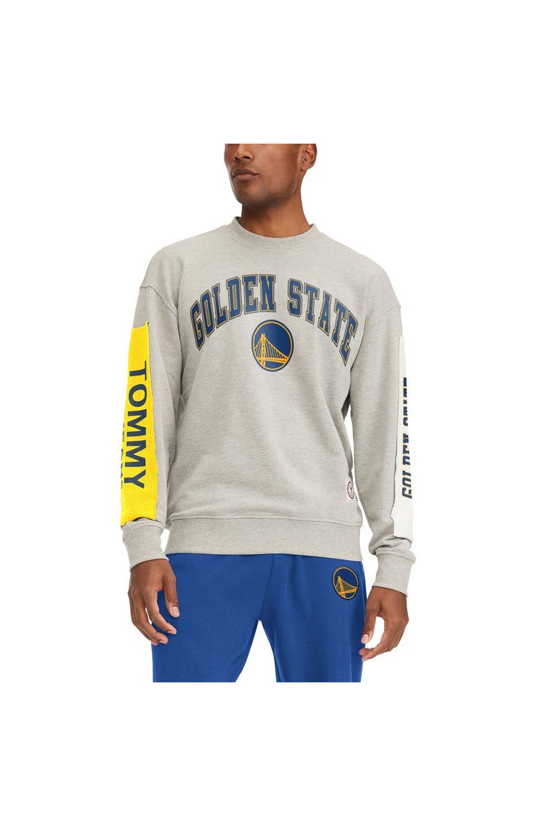 TOMMY JEANS Men's Tommy Jeans Gray Golden State Warriors James Patch Pullover Sweatshirt, Alternate, color, Gray