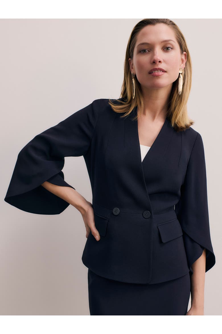 Ansdell Clever Crepe Blazer, Main, color, Navy