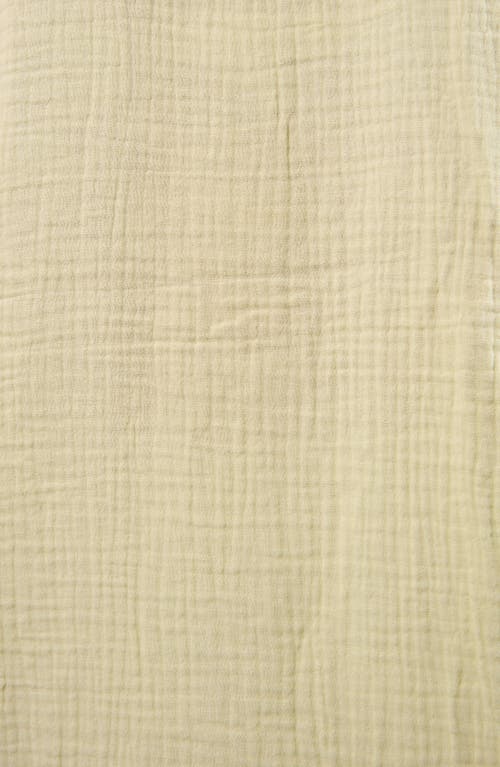 Viens Avec Moi Resort Crinkle Cotton Button-up Shirt In Yellow