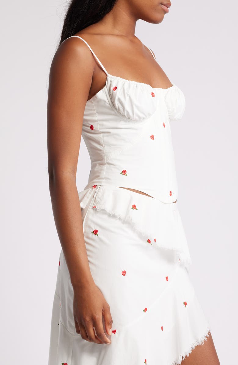 Mistress Rocks Rose Embroidered Corset Camisole, Alternate, color, Cloud Rose