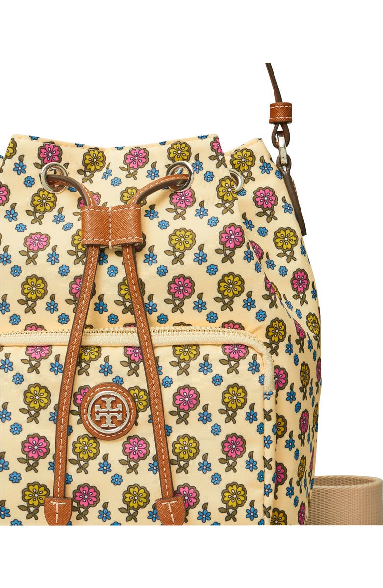 Tory Burch Virginia Floral Nylon Bucket Bag, Alternate, color,