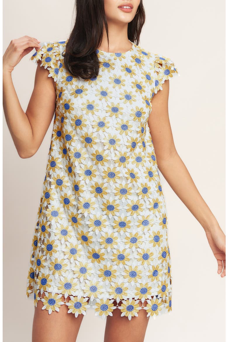 Lace Minidress, Alternate, color, IVORY YELLOW
