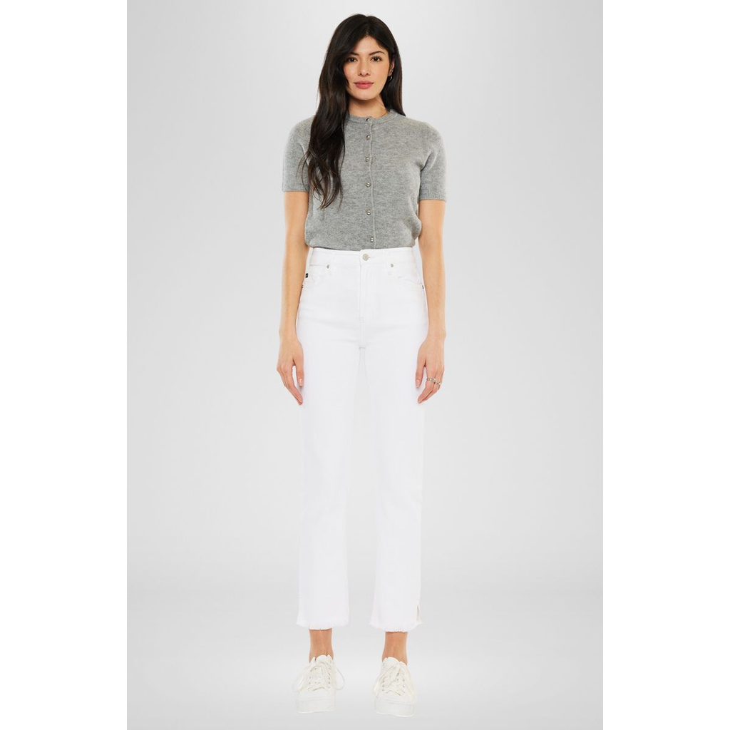 Kancan Tiana High Rise Slim Straight Jeans In White