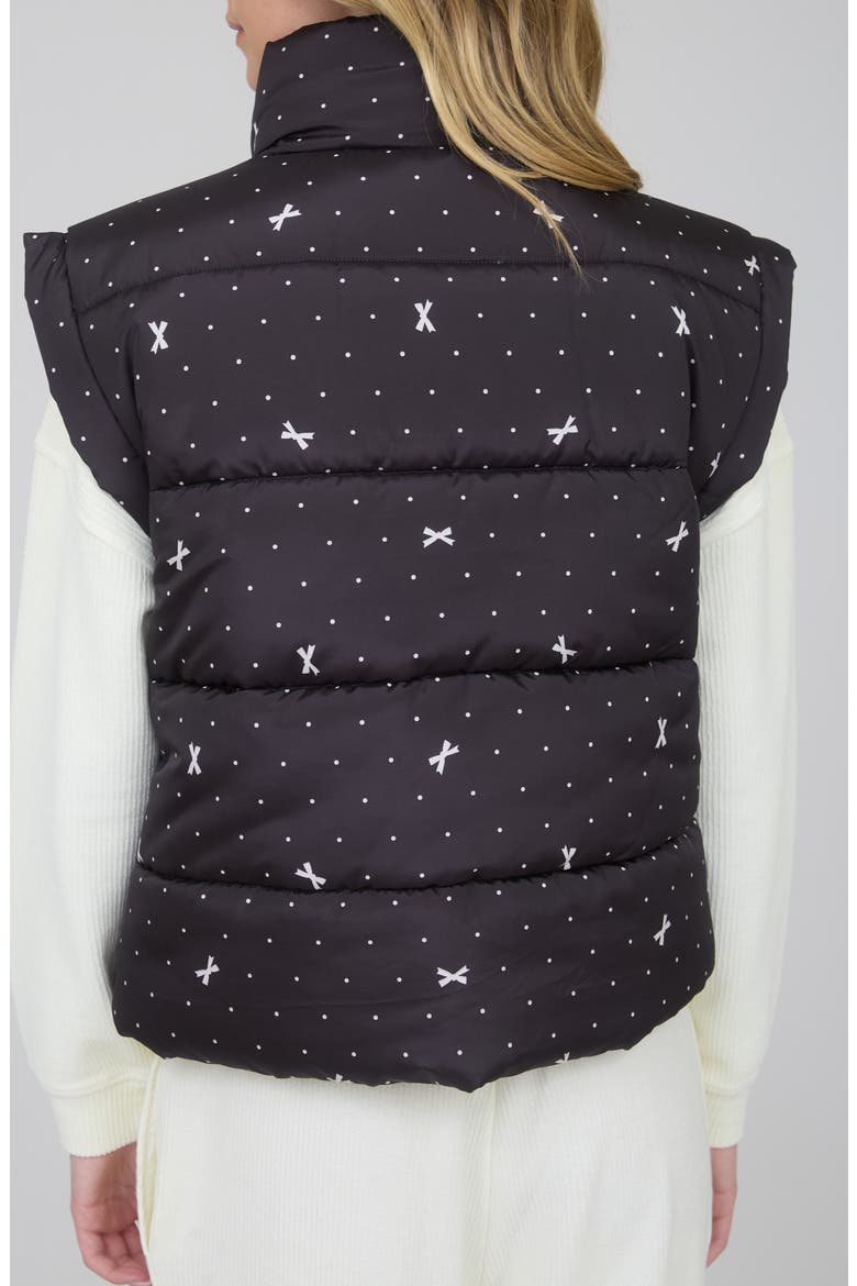 Polka Dot Bow Zip Vest, Alternate, color, BLACK