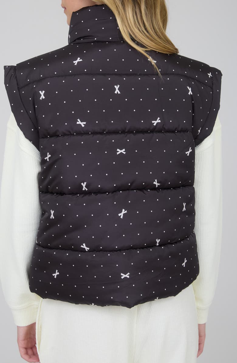 Blu Pepper Polka Dot Bow Zip Vest, Alternate, color, Black
