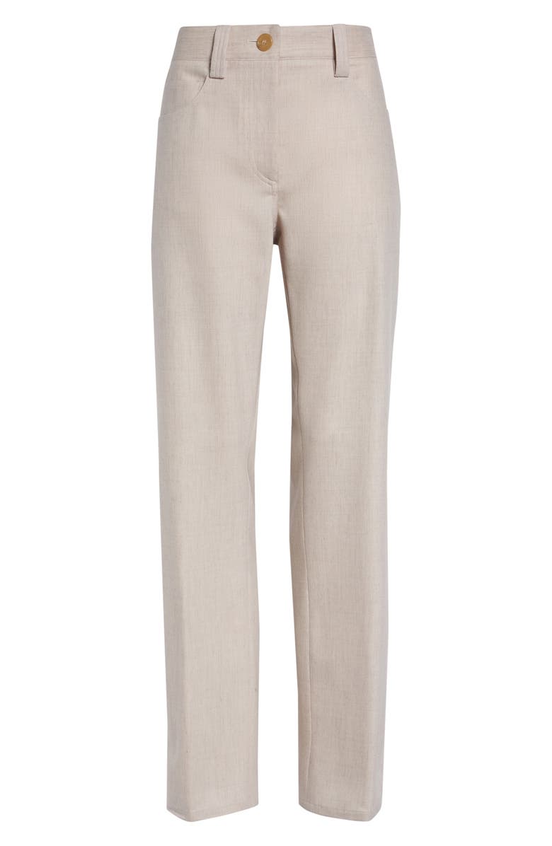 Khaite Callum Tapered Wool Pants, Main, color, Oatmeal