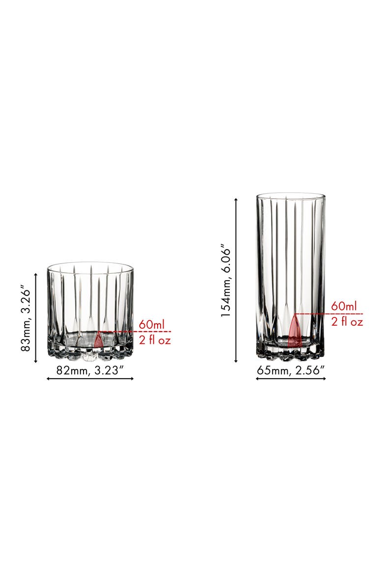 Drink Specific Glassware Set of 8 Rocks & Highball Glasses, Alternate, color, CLEAR