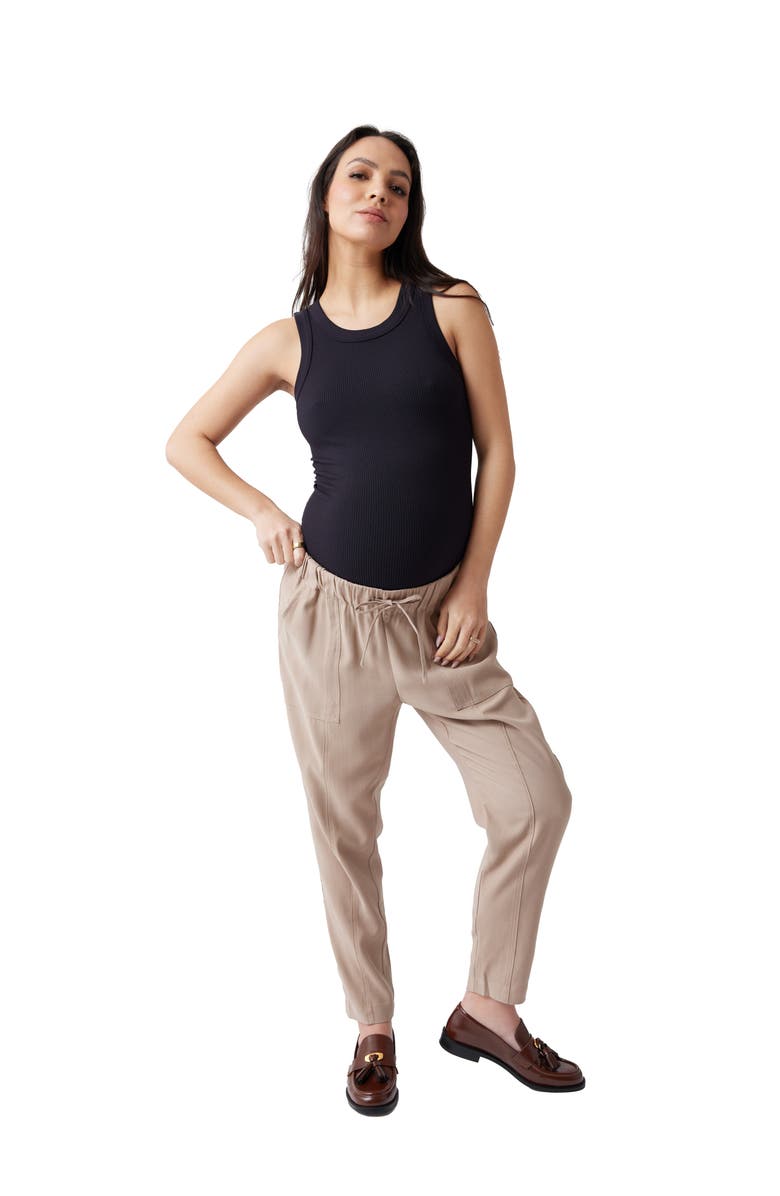 Ingrid & Isabel Seamless Maternity Rib Tank, Main, color, Black