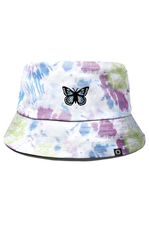 Womens Butterfly Cotton Bucket Hat