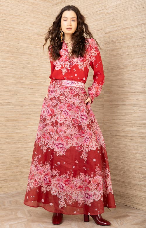 Hale Bob Baylor Organza Skirt In Red