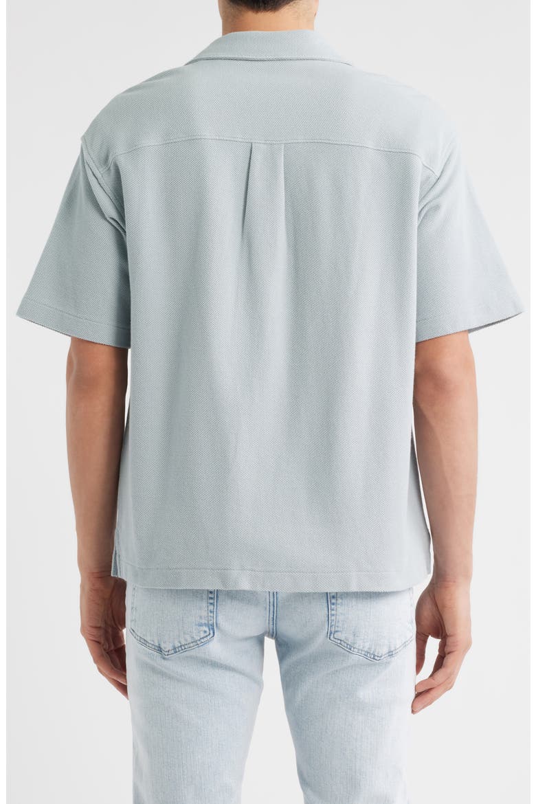 Relaxed Jacquard Camp Shirt, Alternate, color, GREY BLUE
