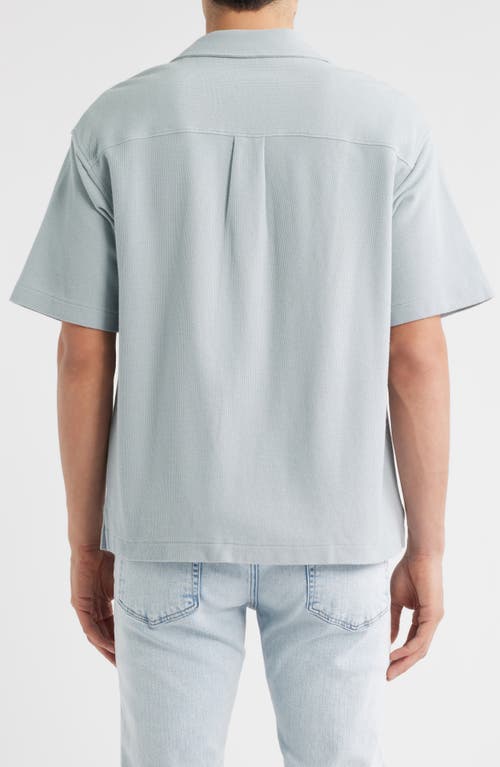 Frame Relaxed Jacquard Camp Shirt In Blue