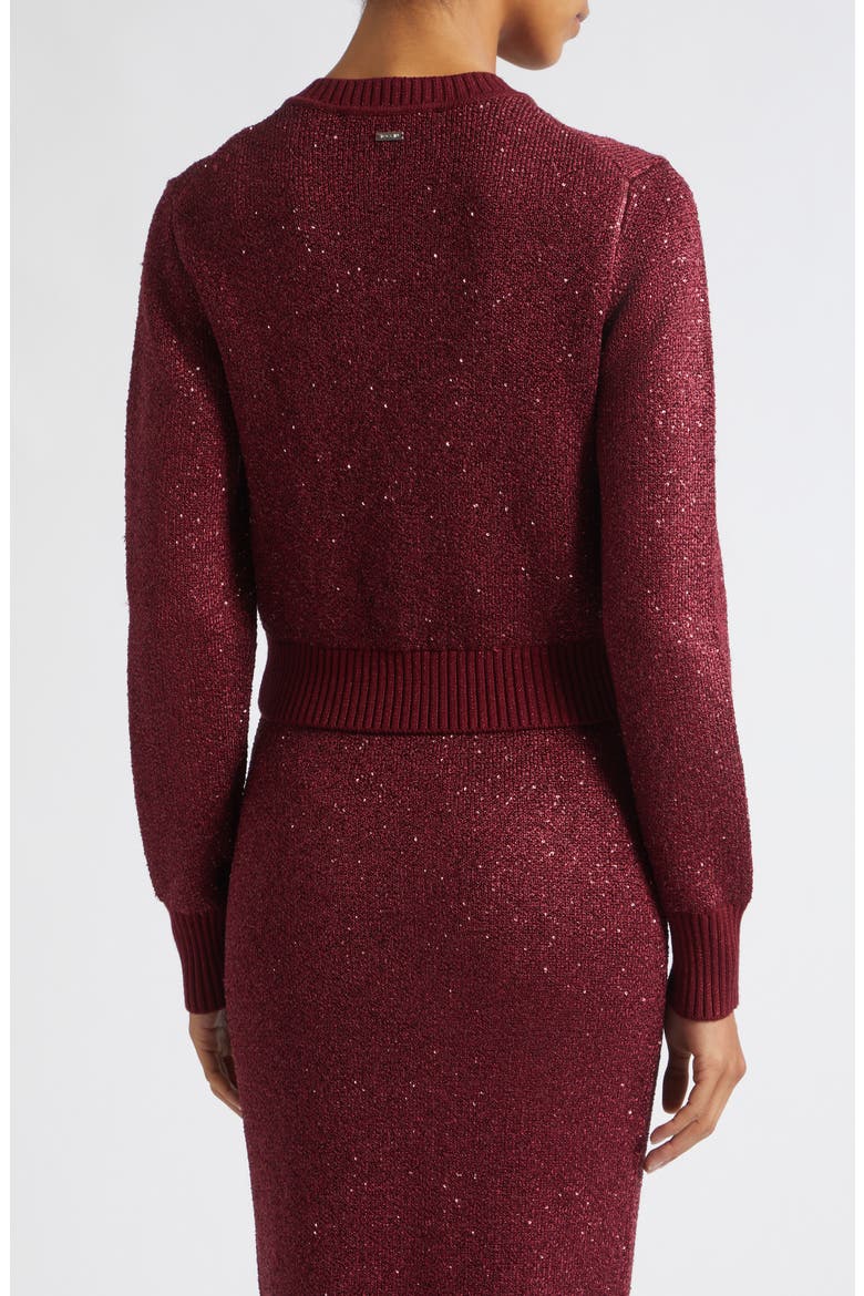 Mollie Sequin Cardigan, Alternate, color, OXBLOOD