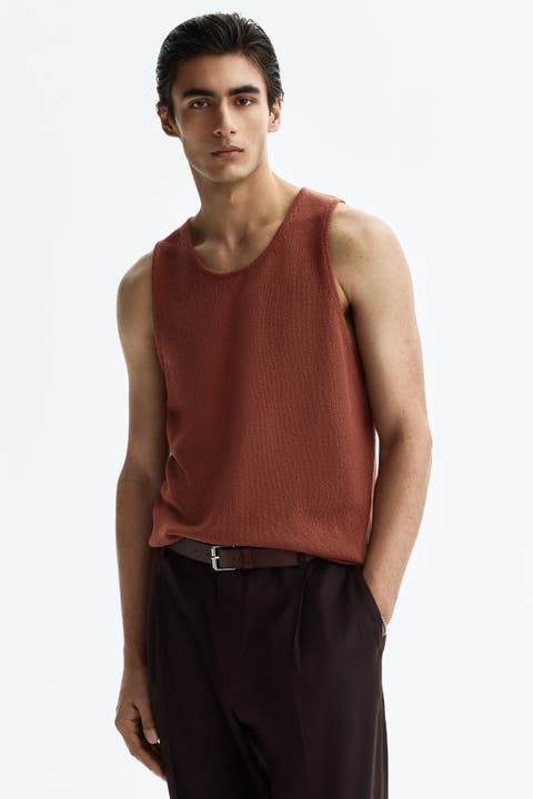 Regular-fit knit tank top