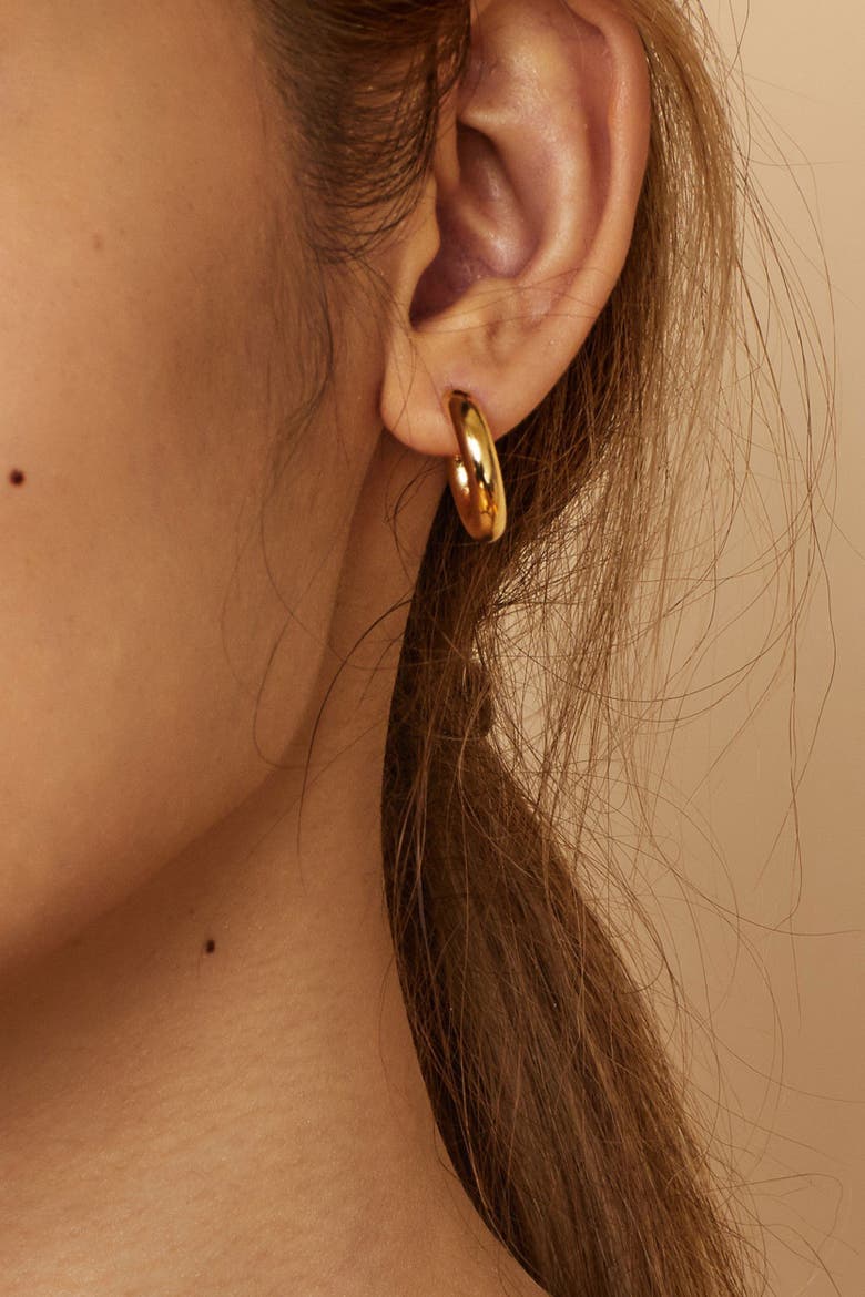 14K Gold Everything Bold Midi Hoops, Alternate, color, Yellow Gold