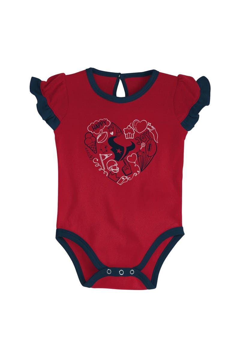 Outerstuff Newborn & Infant Navy/Red Houston Texans Too Much Love Two-Piece Bodysuit Set, Alternate, color,