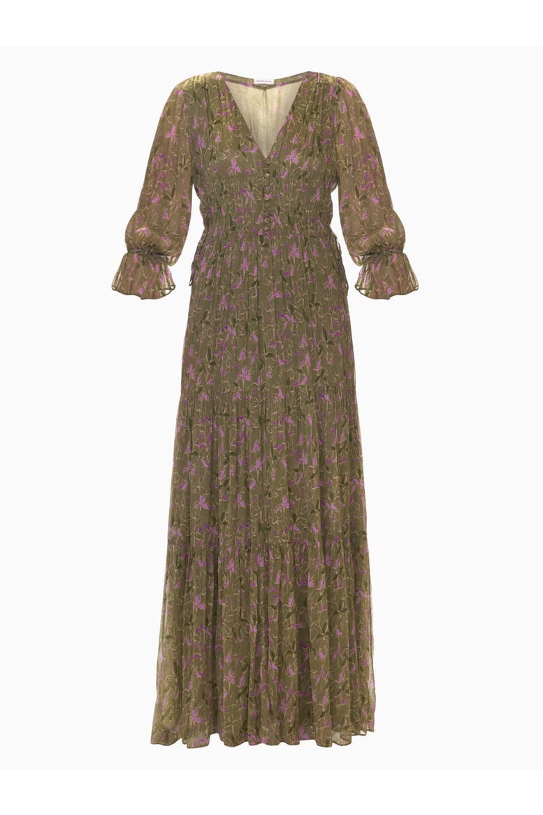 Audrey Smock Maxi Dress, Alternate, color, Olive Multi