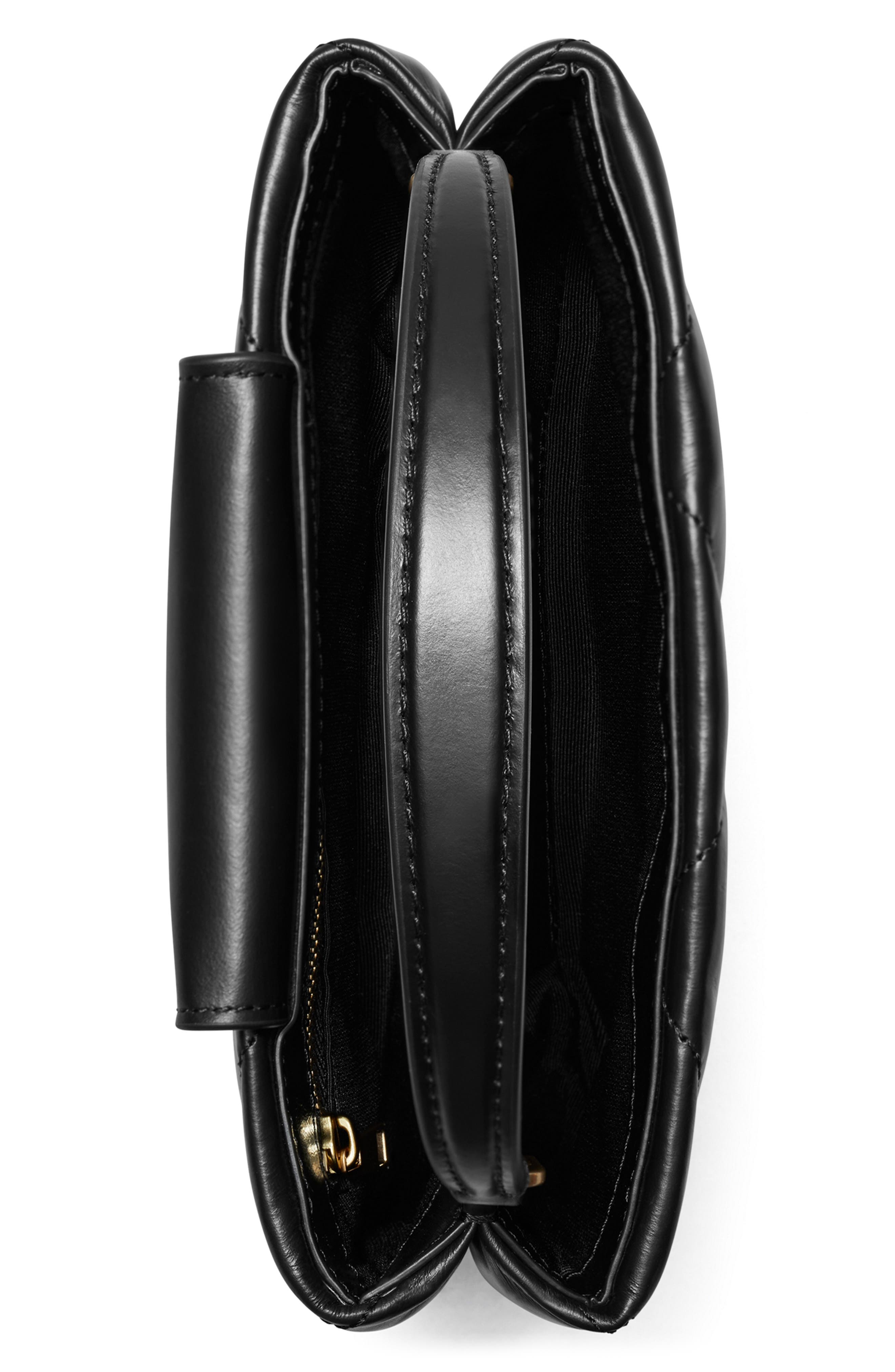 Tory Burch Kira Diamond Quilted East-West Top Handle Bag, Alternate, color, Black