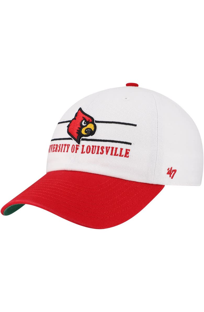 '47 Men's '47 White Louisville Cardinals Gridiron Clean Up Adjustable Hat, Main, color, White