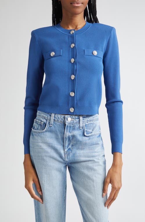 L Agence L'agence Toulouse Crewneck Crop Cardigan In Multi