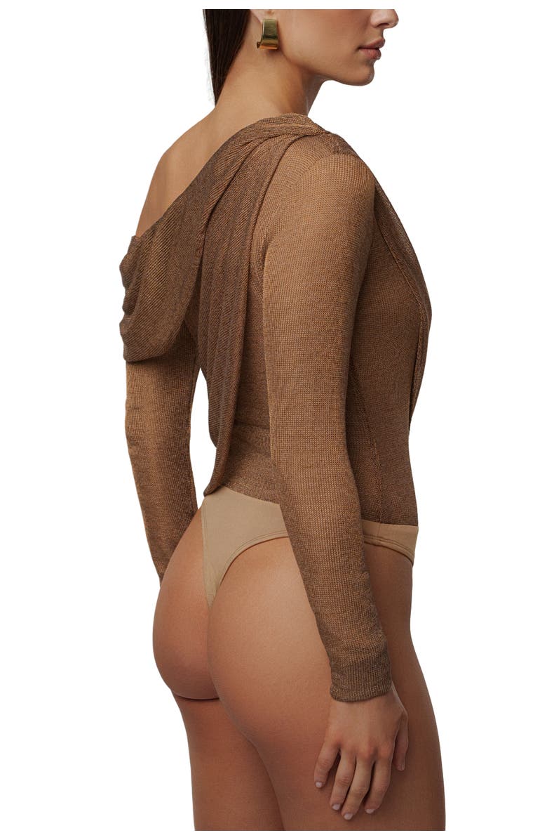 JLUXLABEL Opulent Metallic Bodysuit, Alternate, color, Bronze