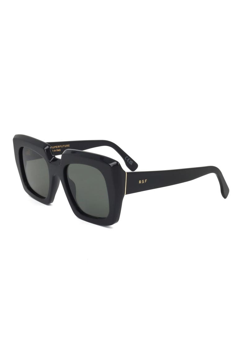 52mm Square Sunglasses, Alternate, color, BLACK