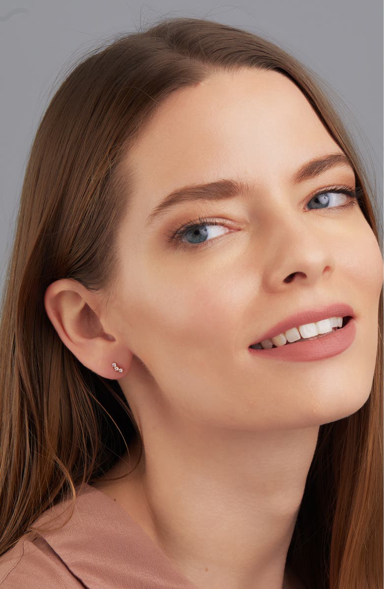 Bony Levy Rita Diamond Curved Stud Earrings, Alternate, color, 