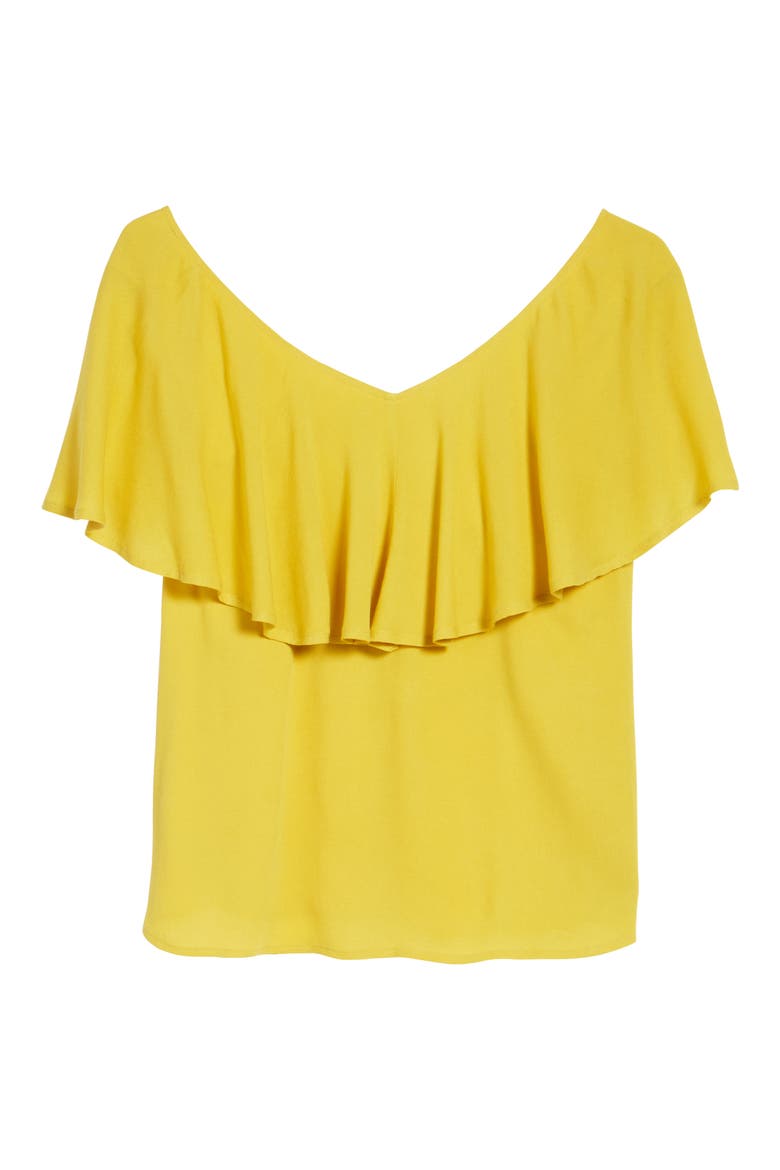 Ruffle Top, Alternate, color, OLIVE CURRY