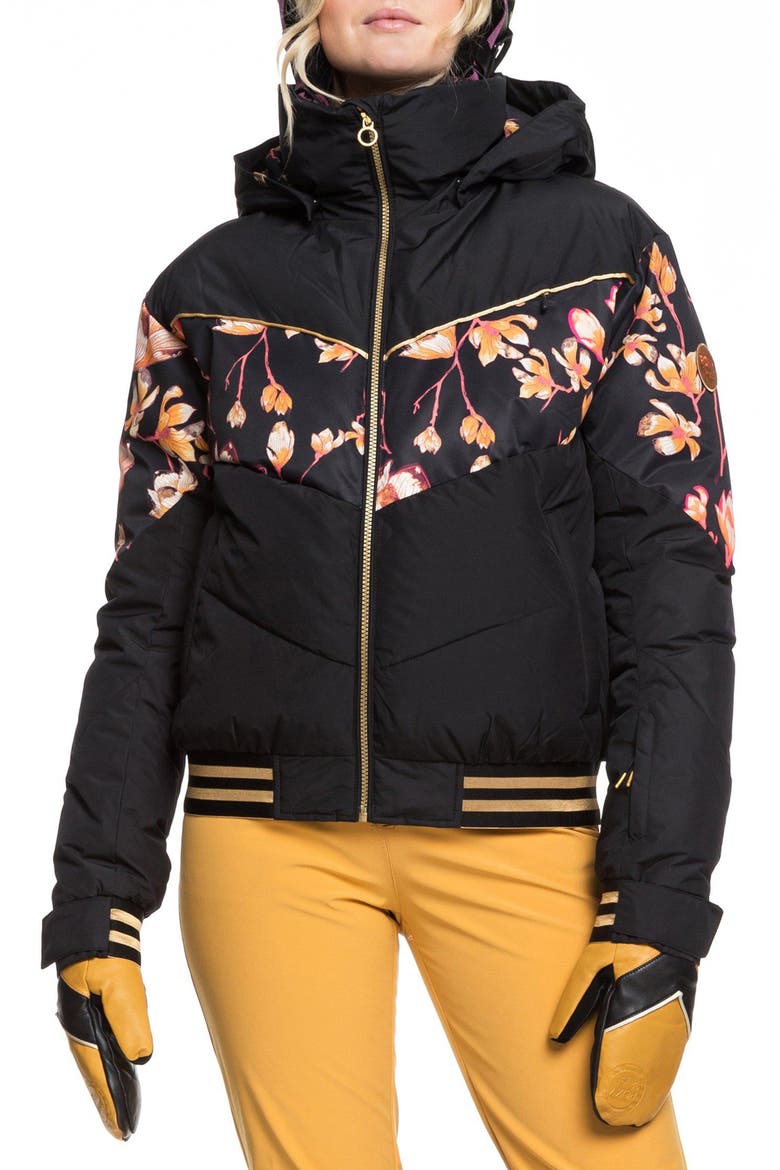 Torah Bright Summit Hooded Snow Jacket, Main, color, TRUE BLACK MAGNOLIA