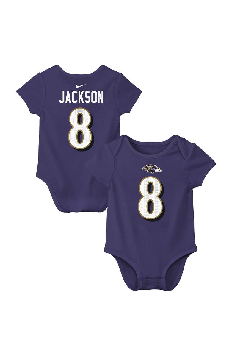 Nike Infant Nike Lamar Jackson Purple Baltimore Ravens  Player Name & Number Bodysuit, Main, color, Purple