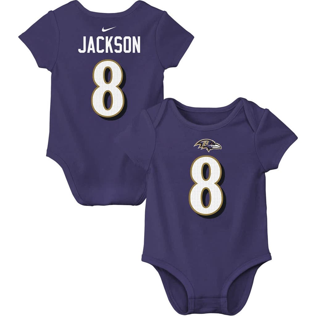 Nike Infant Lamar Jackson Purple Baltimore Ravens Player Name & Number Bodysuit