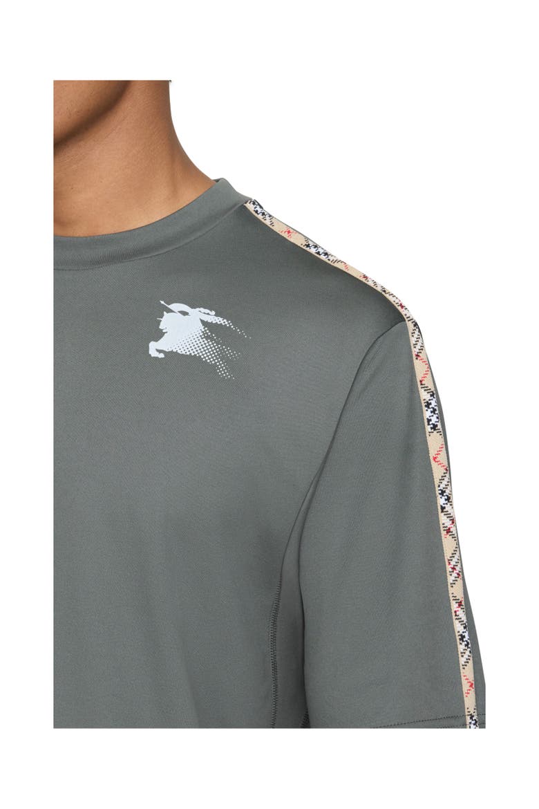 Check Trim Jersey T-shirt, Alternate, color, Mid grey