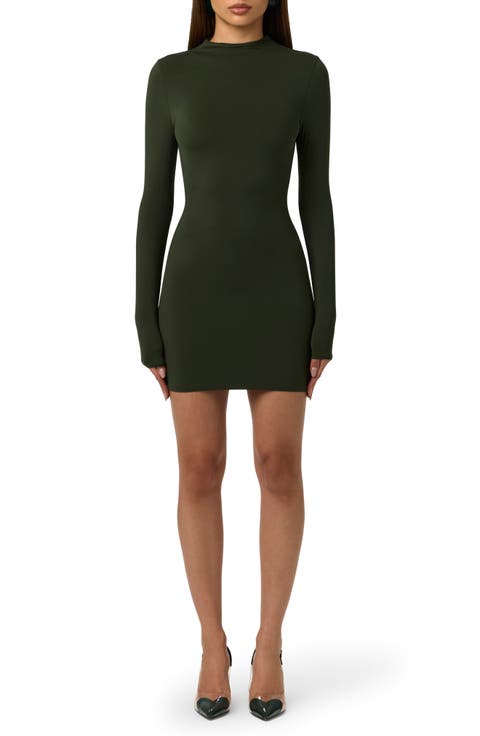 Long Sleeve Mock Neck Minidress