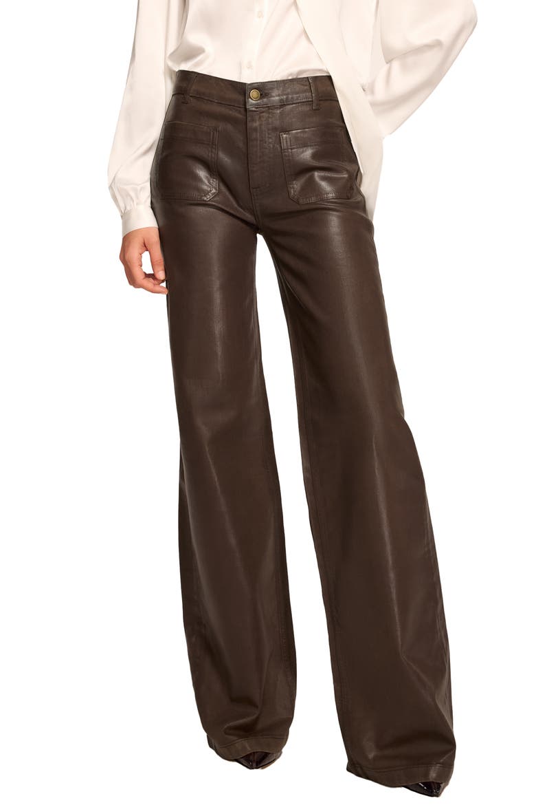 Cleo Coated Wide Leg Pants, Main, color, HERITAGE BROWN