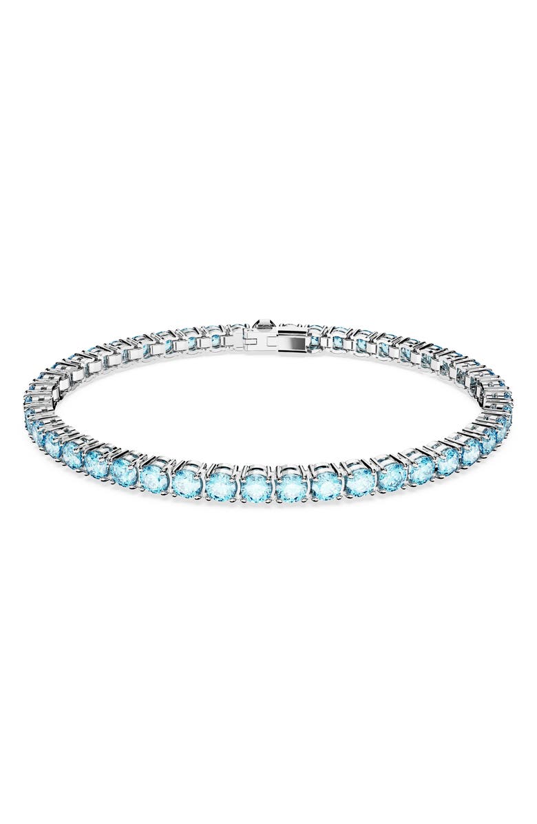 Swarovski Matrix Crystal Tennis Bracelet, Main, color, Blue