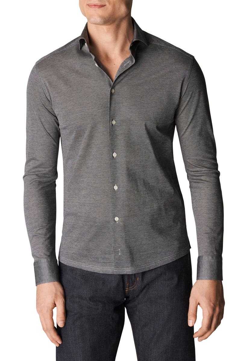 Eton Contemporary Fit Oxford Piqué Dress Shirt, Main, color,