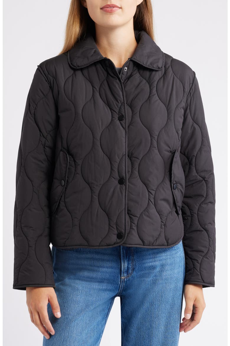 Quilted Jacket, Alternate, color, BLACK