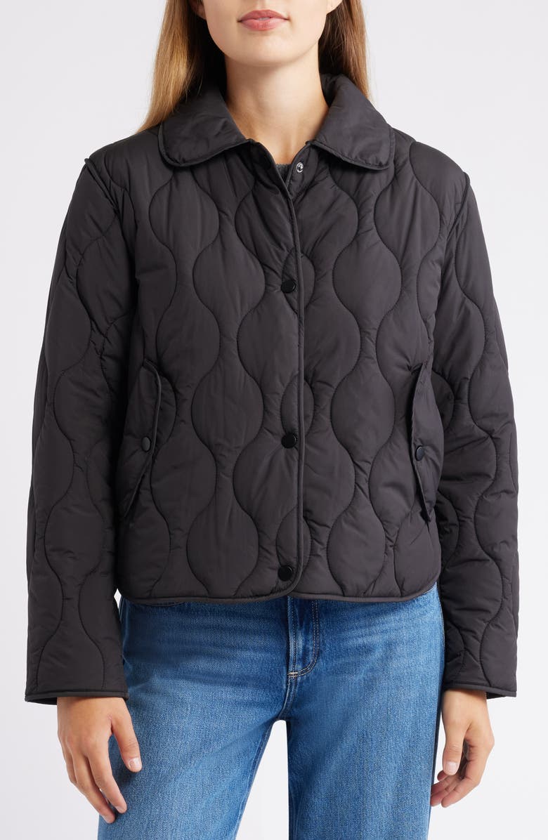 Bernardo Quilted Jacket, Alternate, color, Black