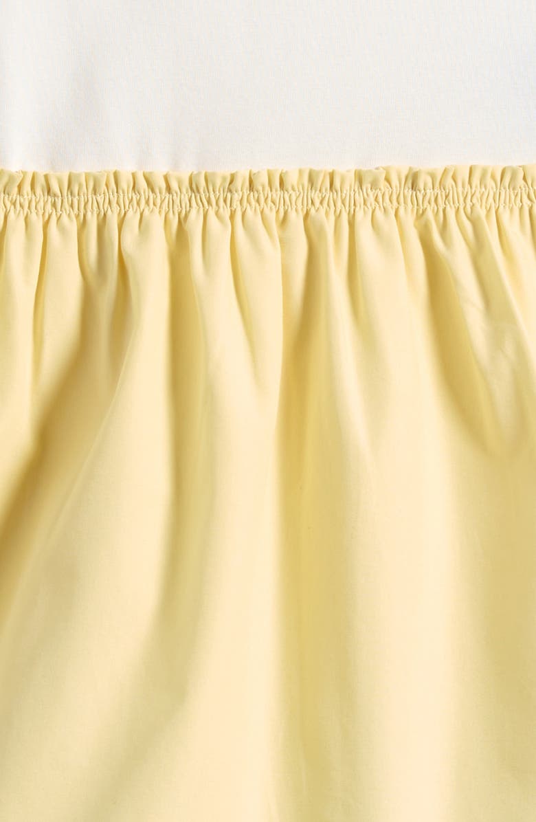 Moncler Kids' Logo Patch Colorblock Jersey Dress, Alternate, color, White/ Yellow