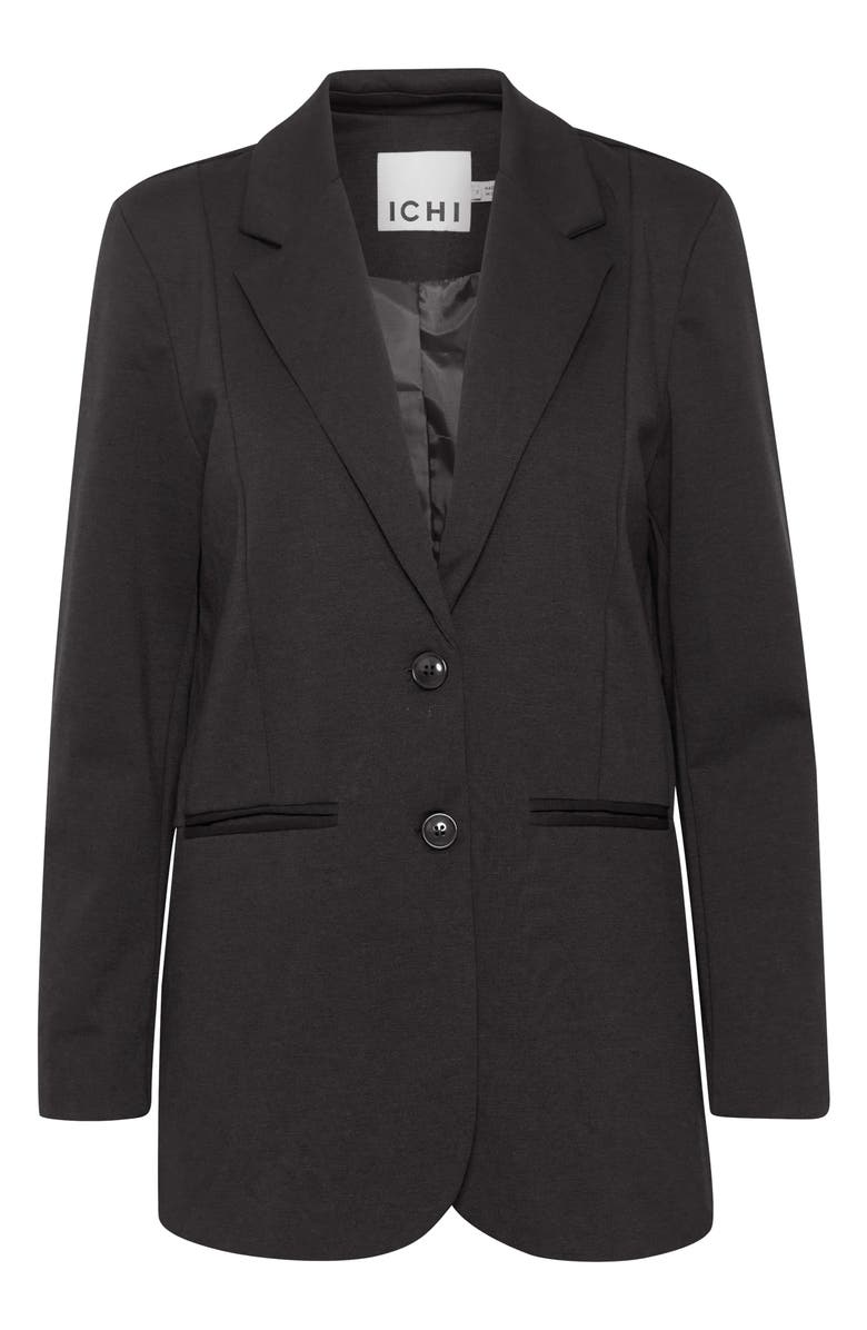 ICHI Oversize Notch Lapel Blazer, Main, color, Black