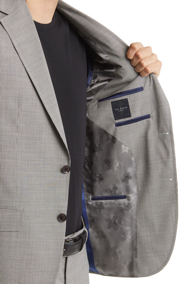 Ted Baker London Roger Extra Slim Fit Mini Houndstooth Wool Suit, Alternate, color,