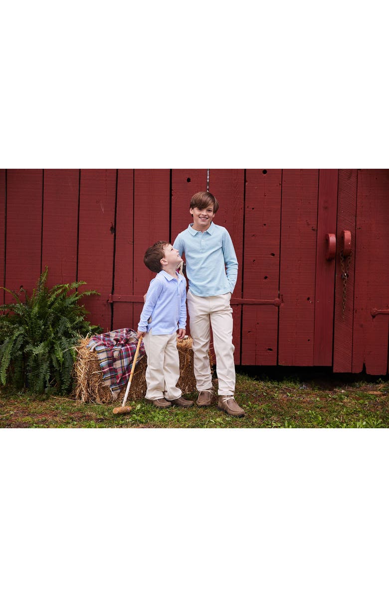 Little English Kids' Striped Long Sleeve Polo, Alternate, color, Light Blue Stripe