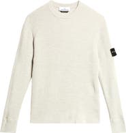 Stone Island Compass Patch Rib Virgin Wool Crewneck Sweater