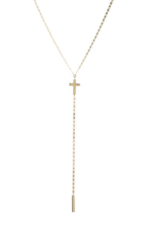 Petite Malibu Cross Bar Lariat Necklace