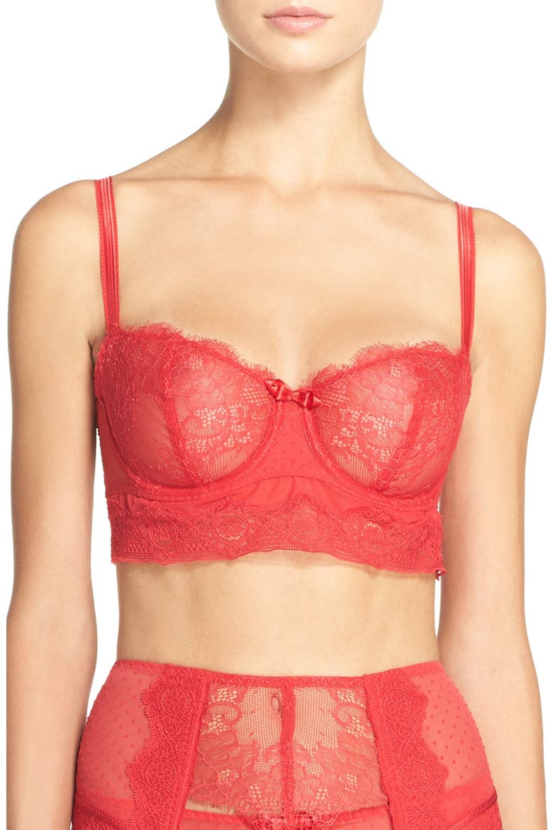 Blossom Underwire Bustier Bra, Main, color, POPPY RED