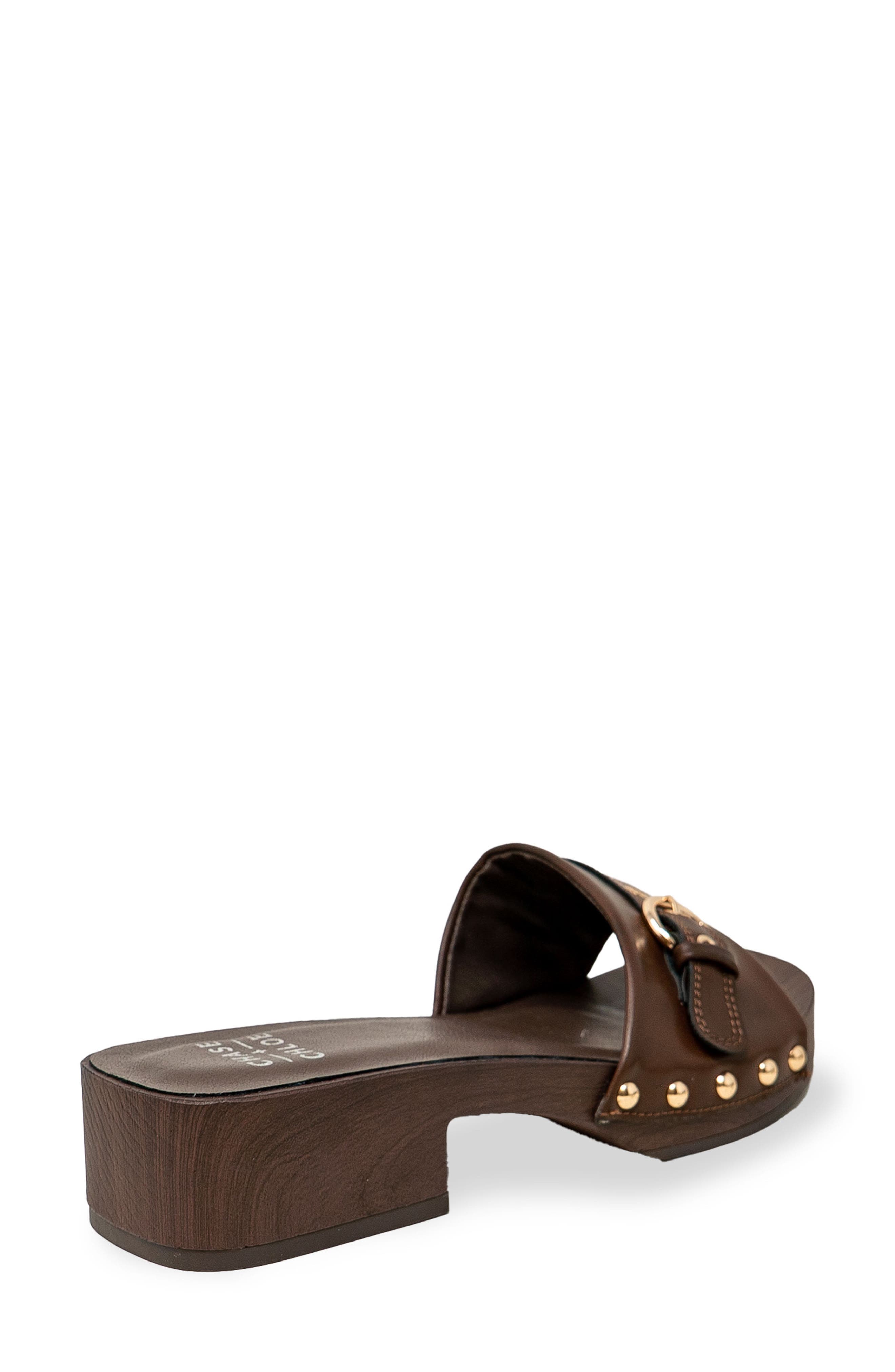 Slide Sandal, Alternate, color, BROWN PU