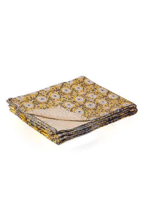 TAJ HOTEL TAJ HOTEL VINTAGE COTTON KANTHA THROW BLANKET