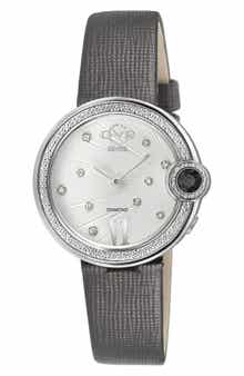 GV2 Perugia Diamond Leather Strap Watch, 33mm - 0.102ct.