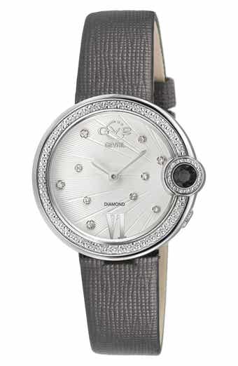 GV2 Perugia Diamond Leather Strap Watch, 33mm - 0.102ct.
