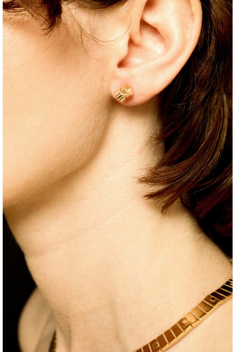 Slot Stud Earrings, Alternate, color, YELLOW GOLD